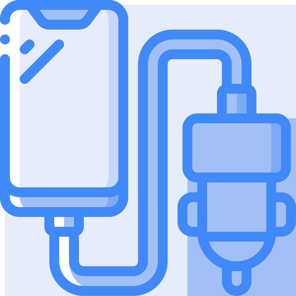 A phone is connected to a charger and a car vector