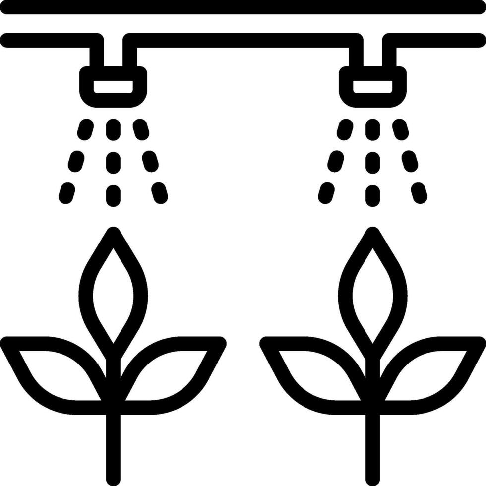 Sprinkler and plants icon illustration vector