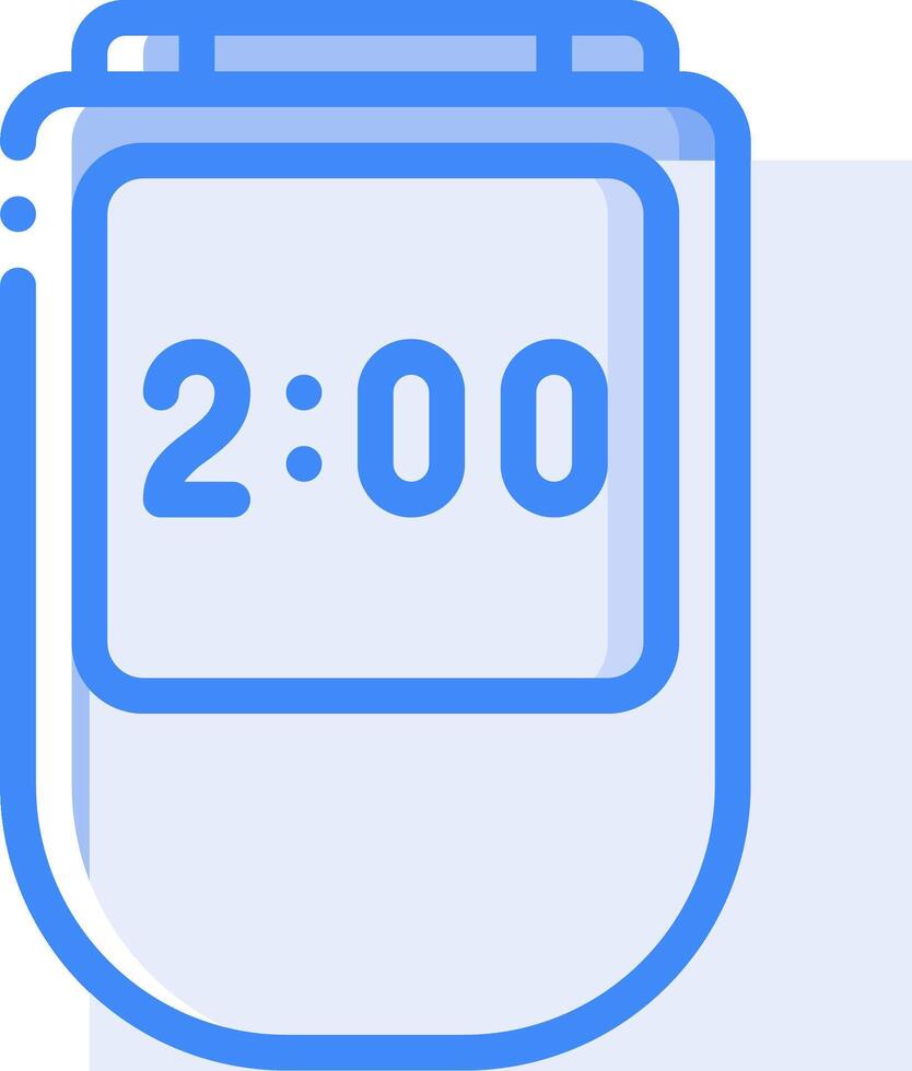 A clock with a blue background and a white background vector