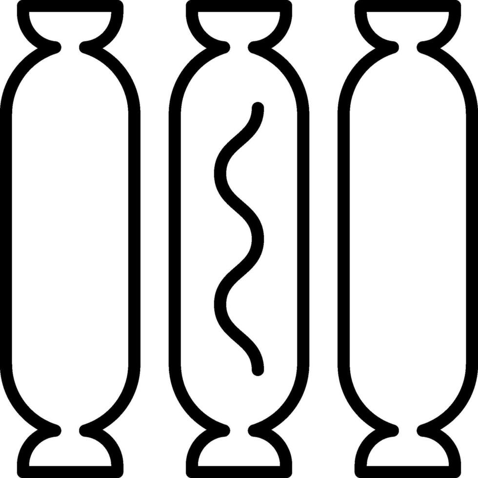 Three candies in a line on a white background vector
