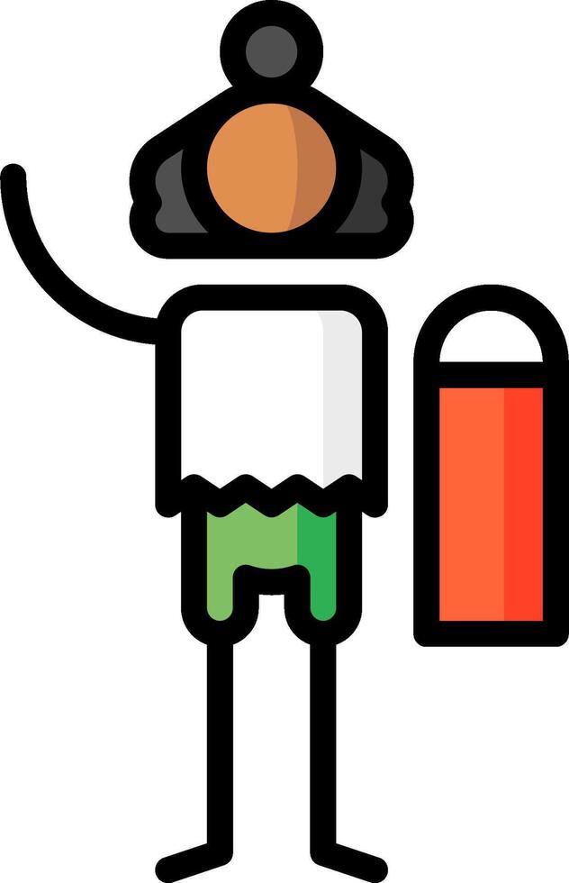 A man holding a bag and a red box vector