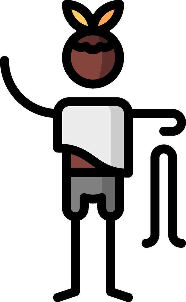 A cartoon man with a spear in his hand vector