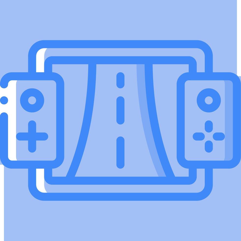 A blue icon of a road and a car vector
