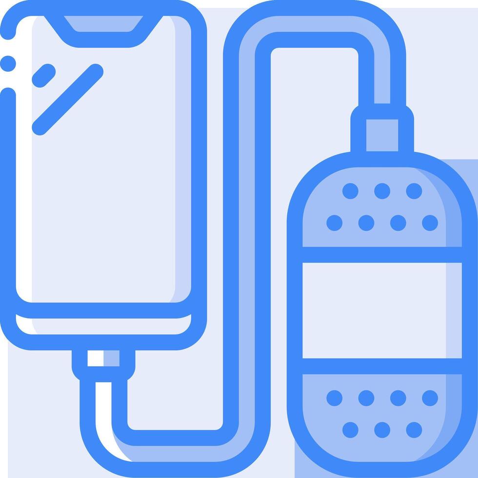 A cell phone and a bottle connected to a hose vector