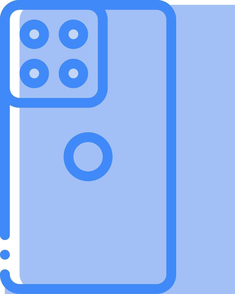 A blue phone with a camera on it vector