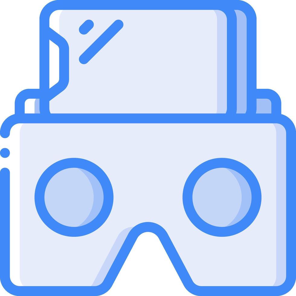 A blue and white virtual reality headset vector
