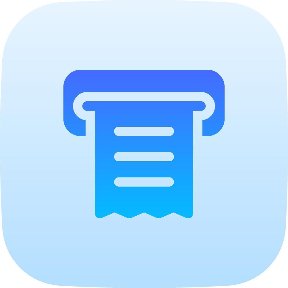 A blue icon with a paper roll on it vector