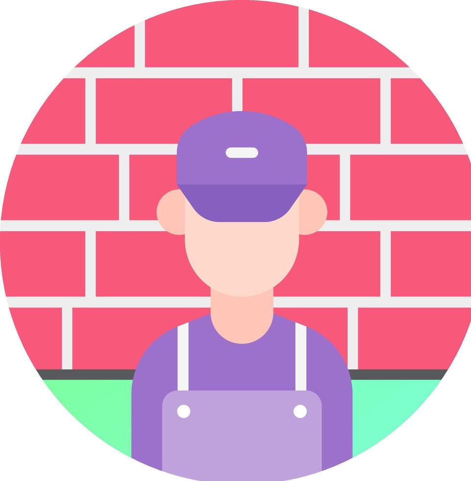A man in a hat and overalls standing in front of a brick wall vector