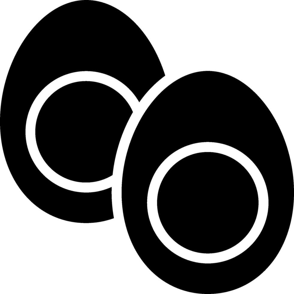 Two eggs with black circles on a white background vector