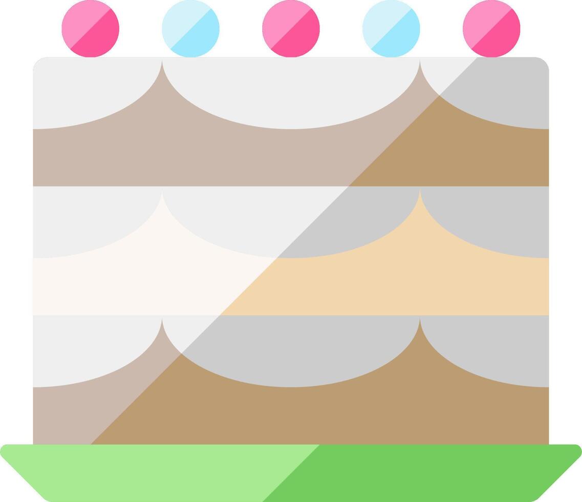 A cake with a long shadow on a white background vector