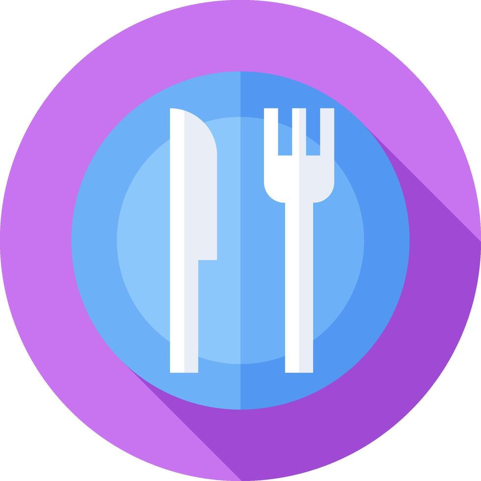 A flat icon of a knife and fork vector