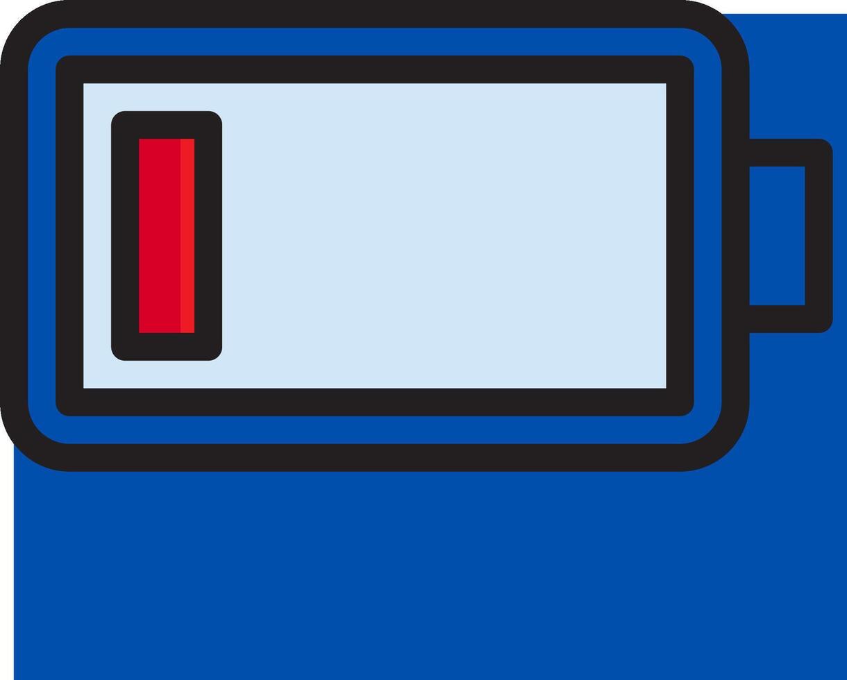 A blue and white battery icon vector