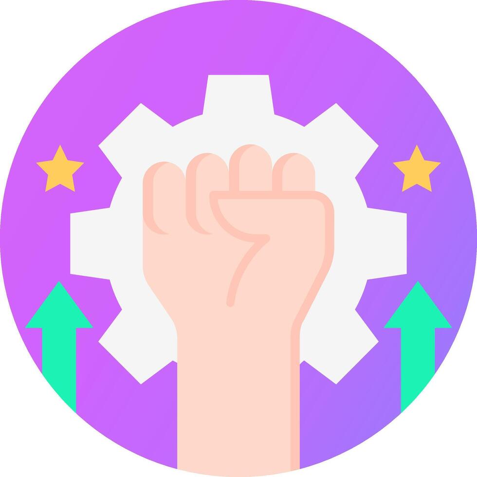 A fist with a gear on top of it vector