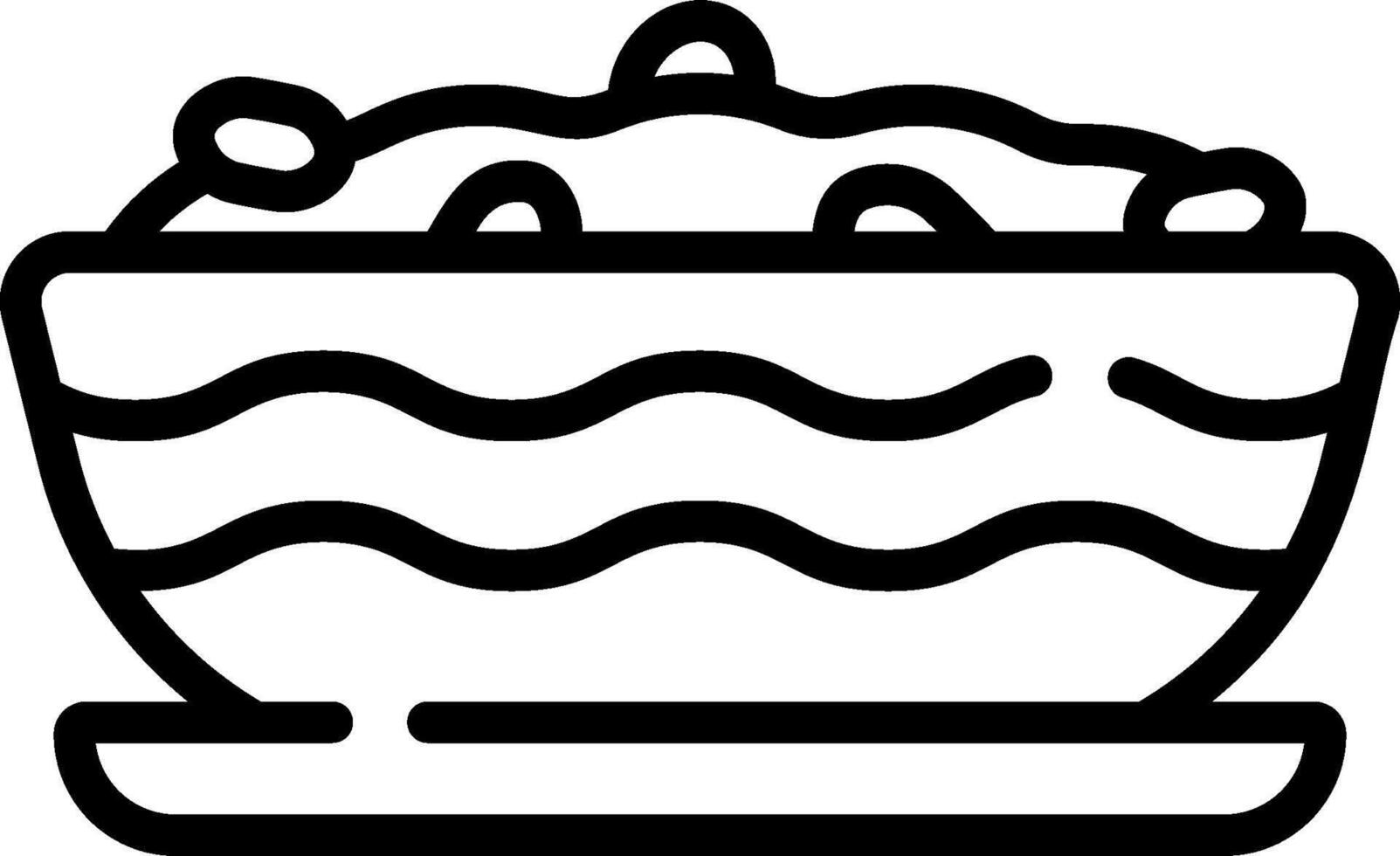 A black and white illustration of a bowl of food vector