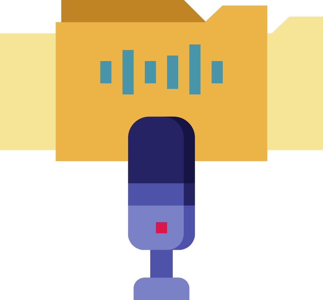 A microphone and folder icon vector