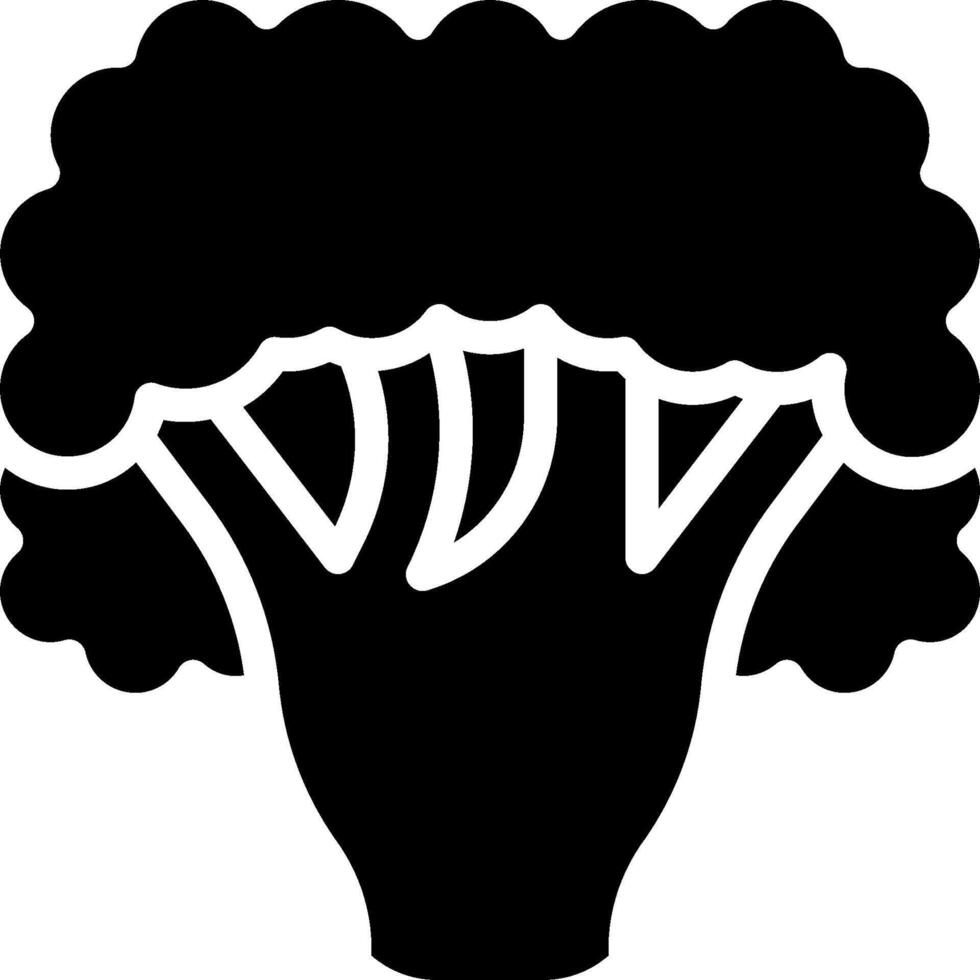 A black and white broccoli icon vector