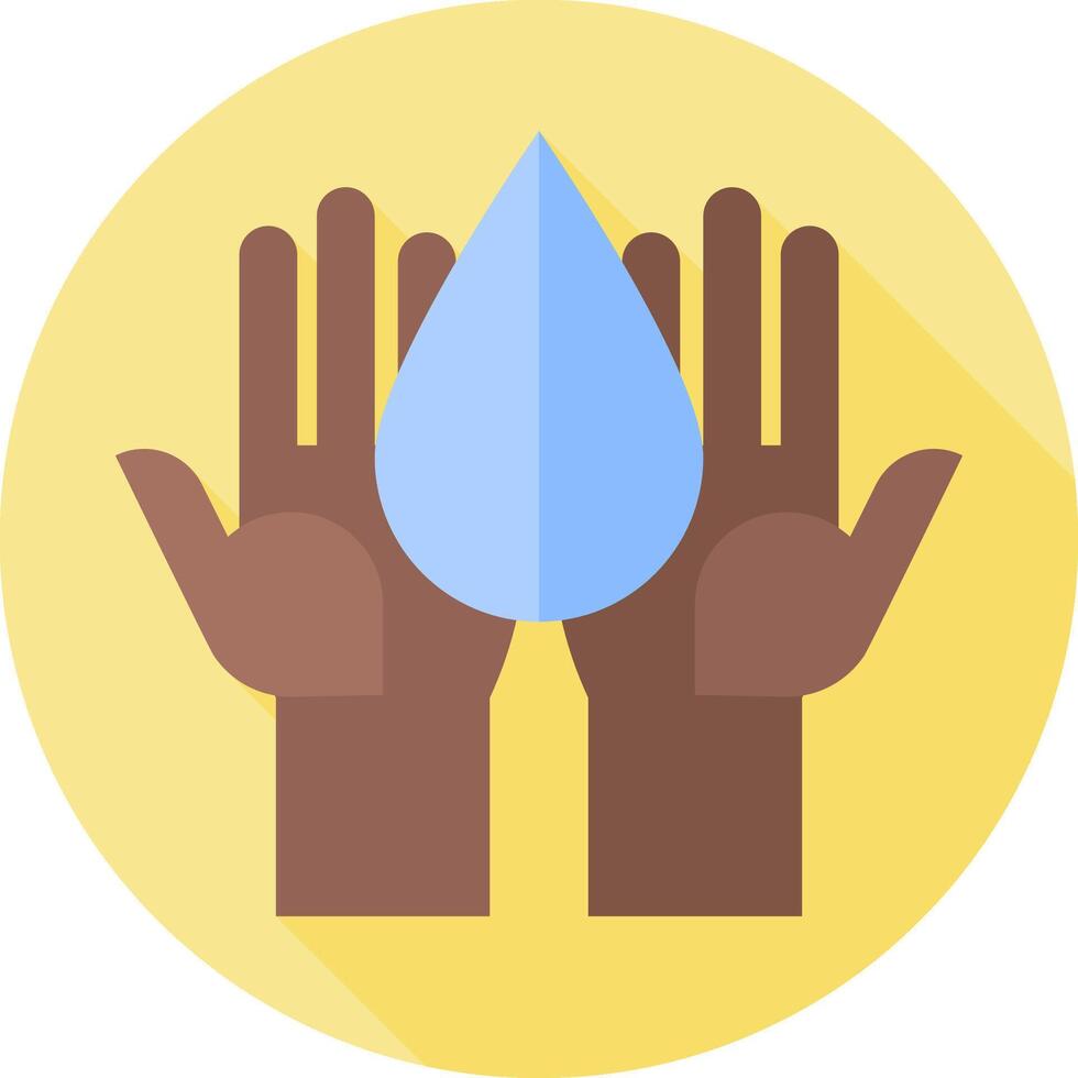 Hands with water drop icon vector