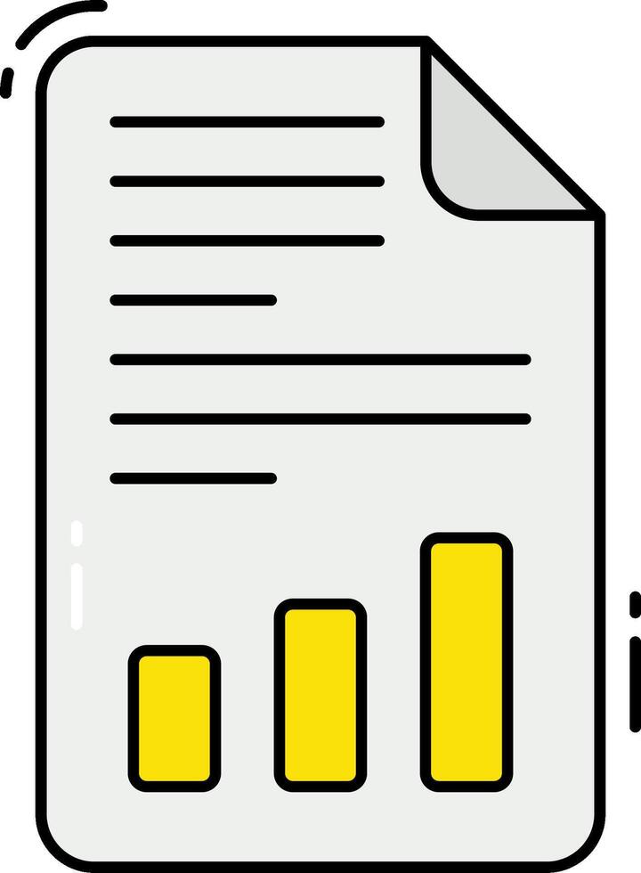 A document with a bar graph on it vector
