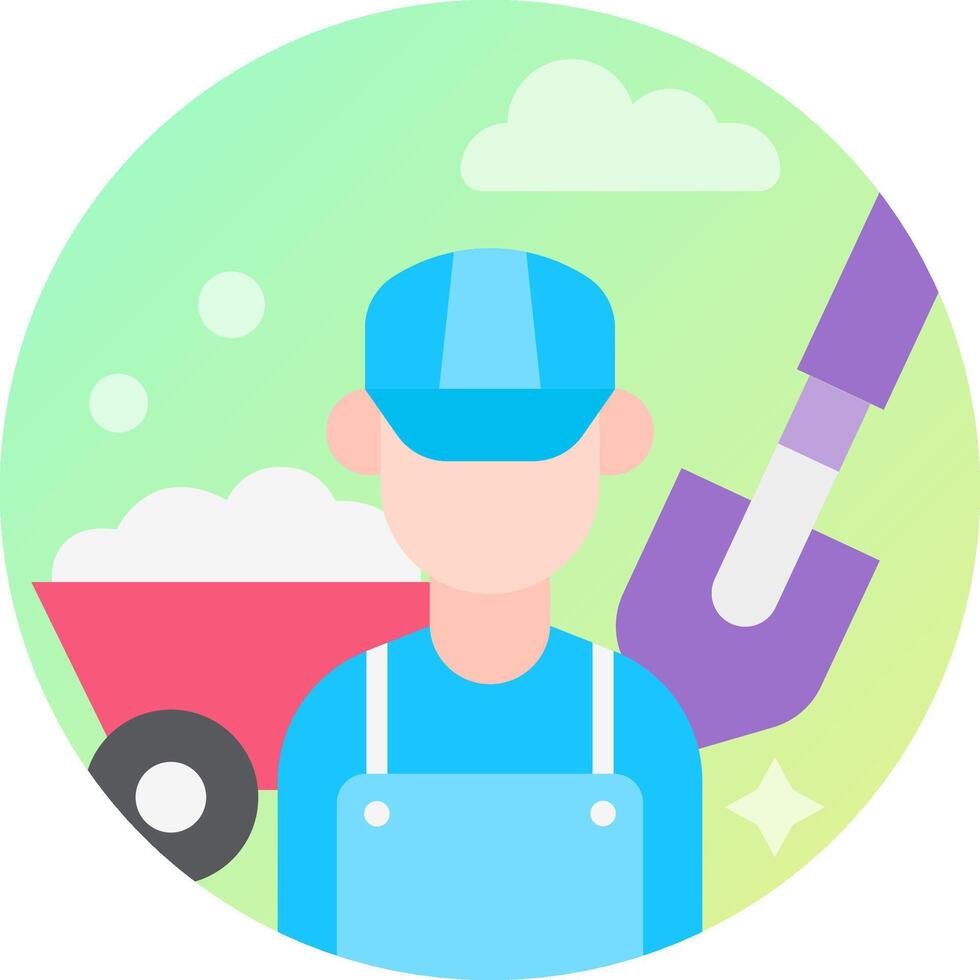 A man with a shovel and a truck vector