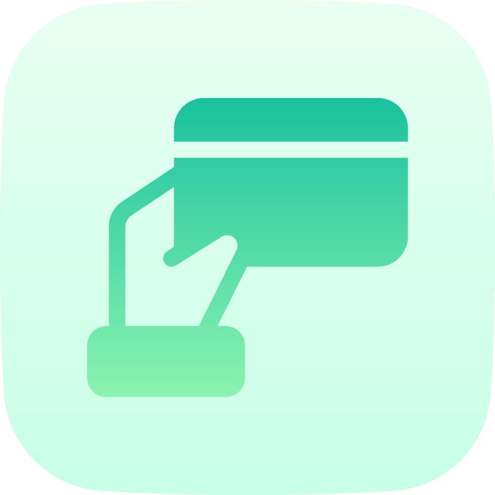 A hand holding a credit card icon vector