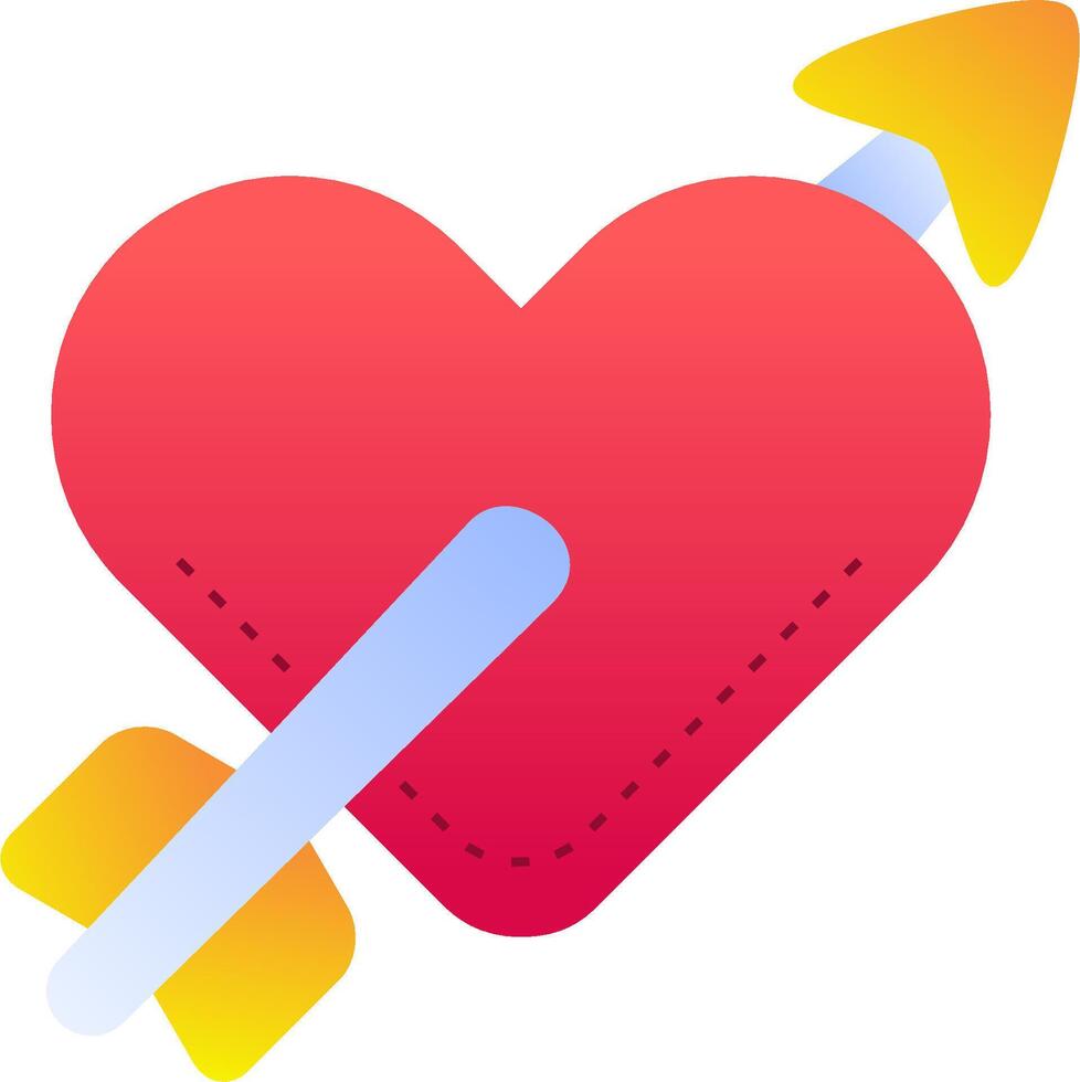 Heart with arrow and arrow icon vector