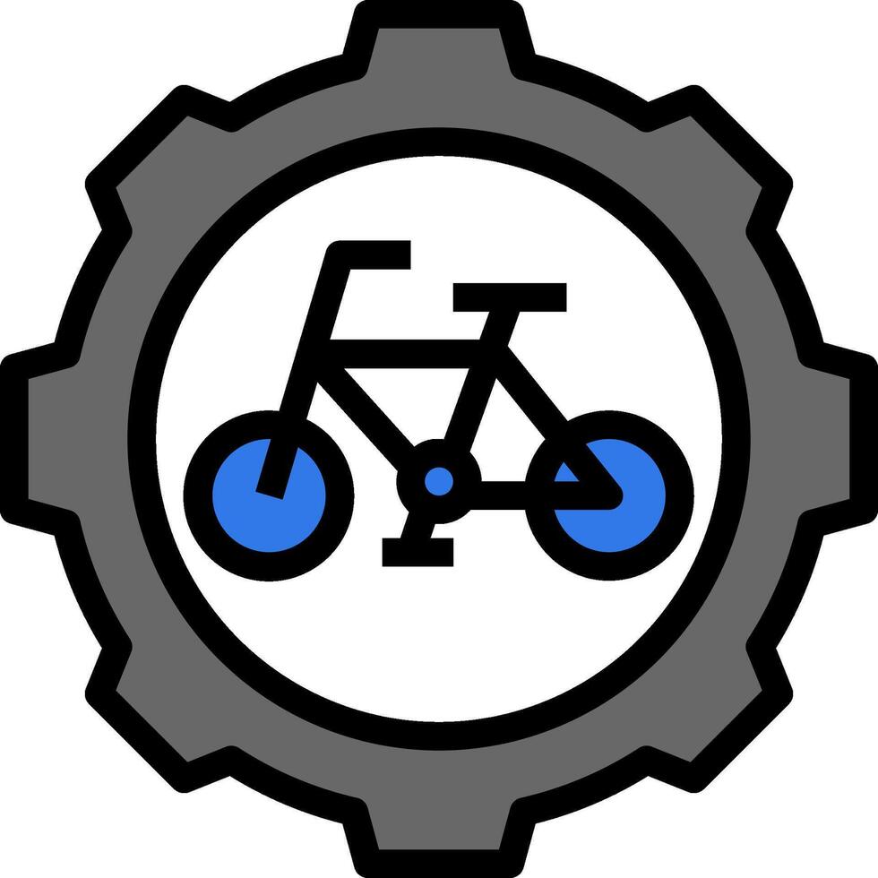 A bicycle in a gear wheel vector
