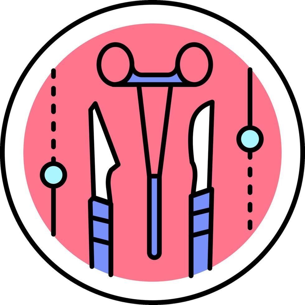 A round icon with scissors and a pair of scissors vector