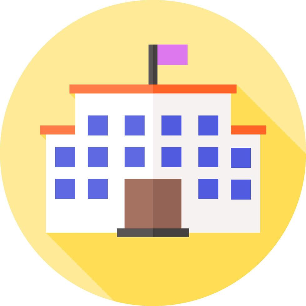 A flat icon of a school building vector