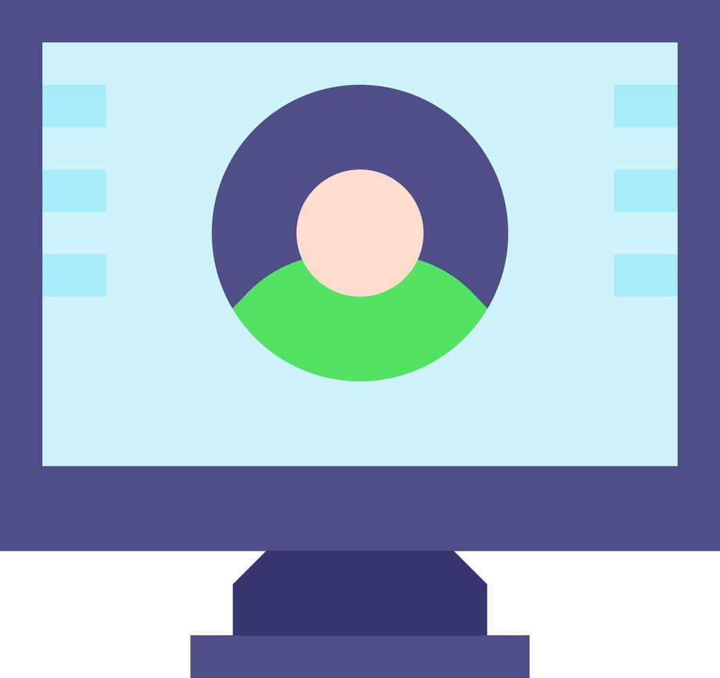 A computer screen with a person on it vector