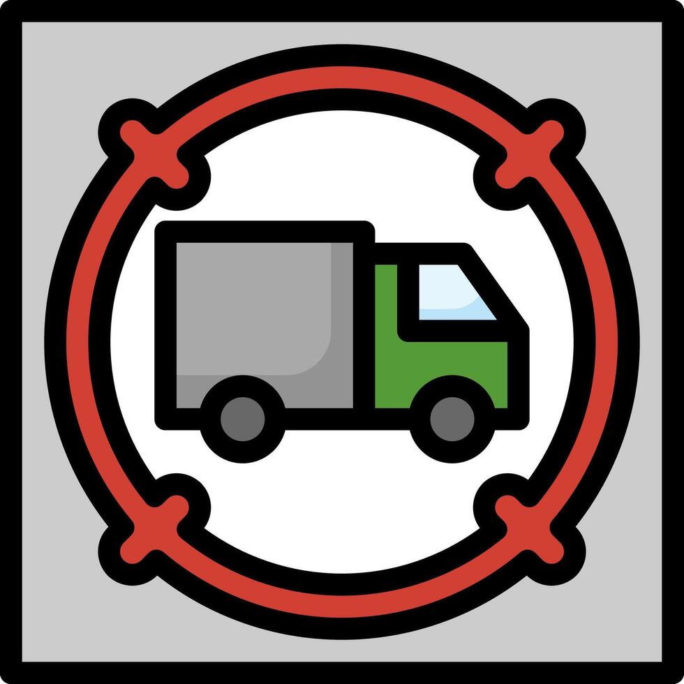A green truck is in a circle with red and black lines vector