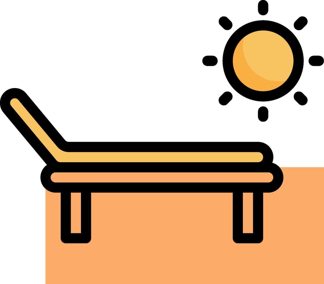 Sun lounger icon vector