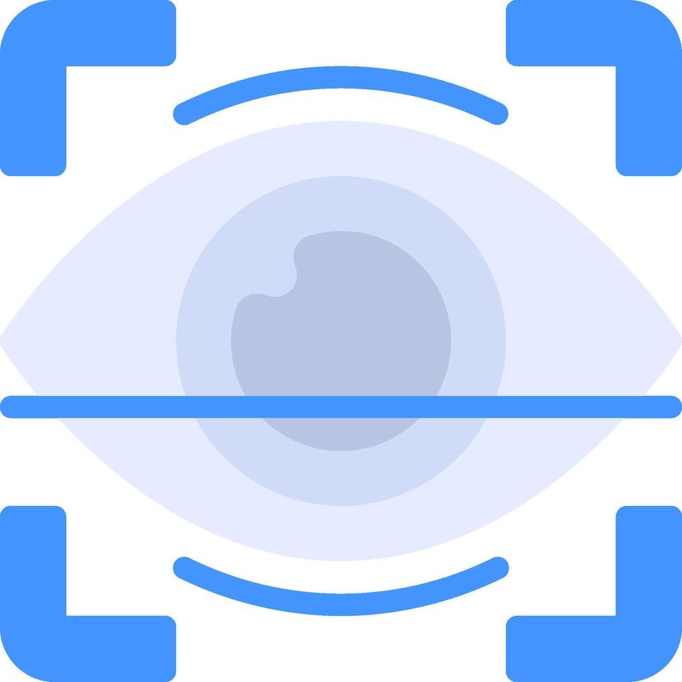 A blue eye with a line through it vector