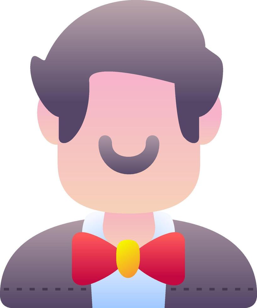 A man with a bow tie and a red tie vector