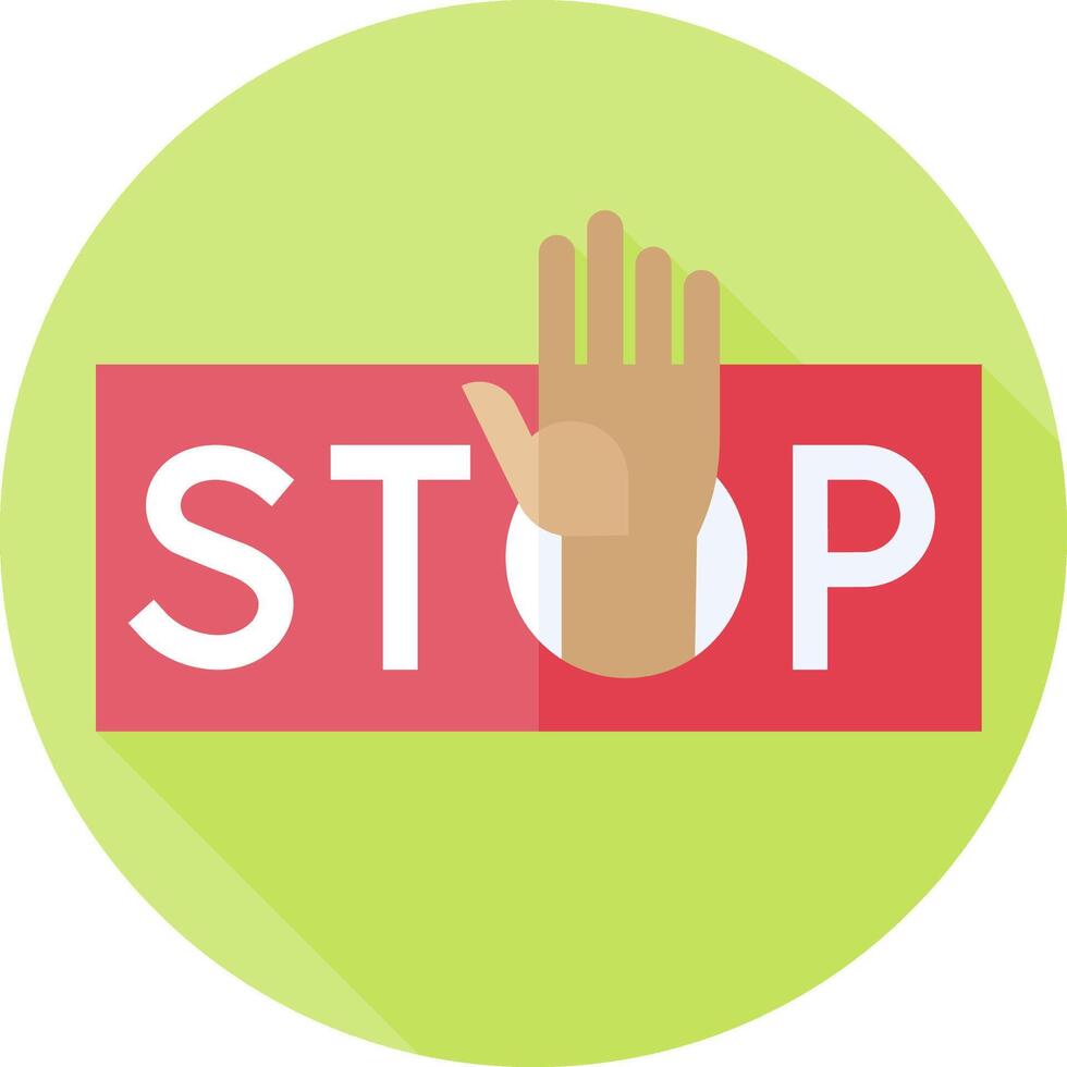 A stop sign with a hand reaching out to stop vector