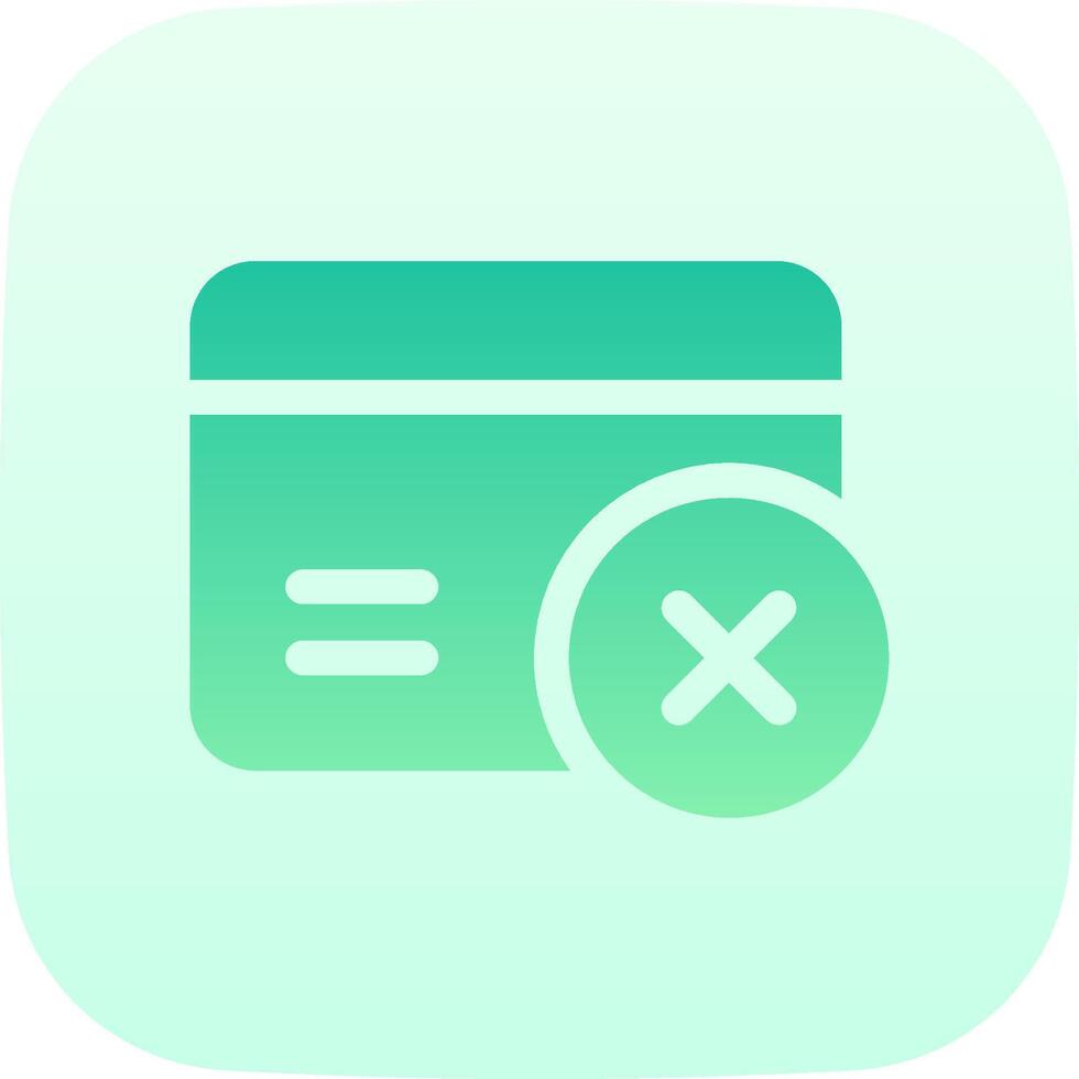 A credit card icon with a cross over it vector