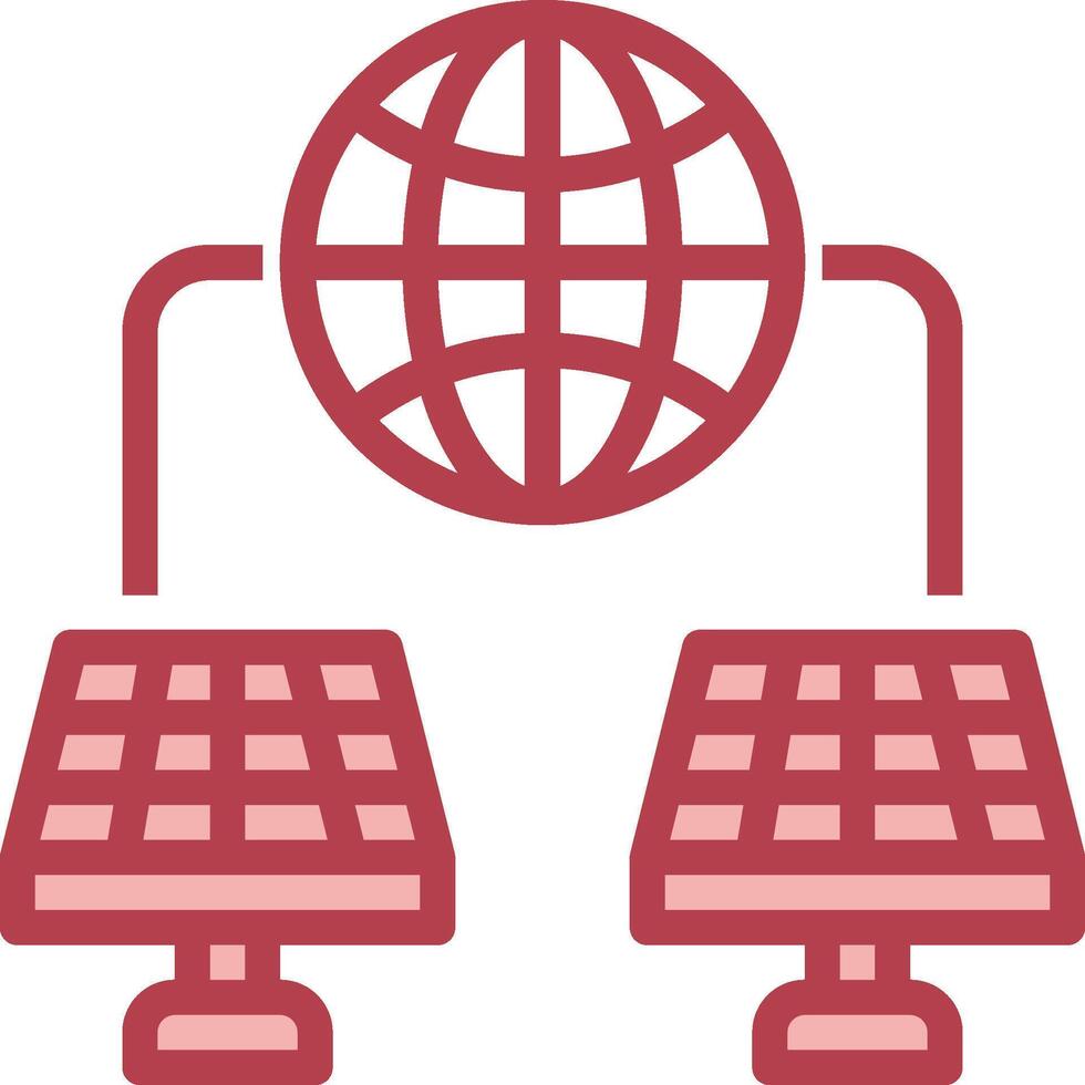 A solar panel and globe connected to each other vector