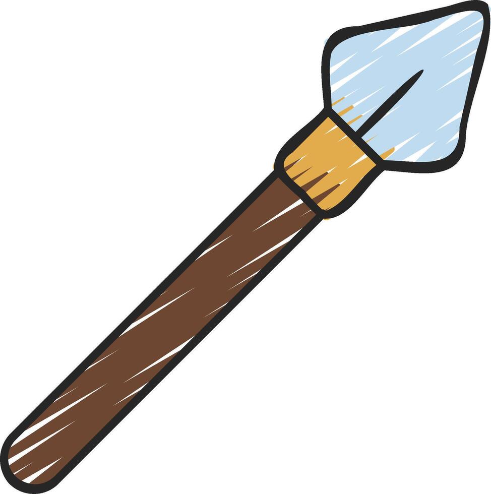 A wooden stick with a blue tip on it vector