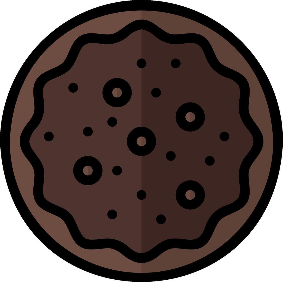 A chocolate cookie with holes in it vector