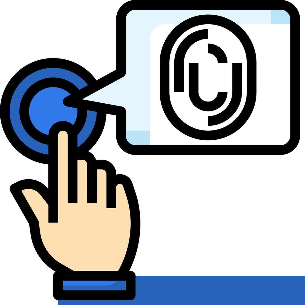 Fingerprint recognition icon vector