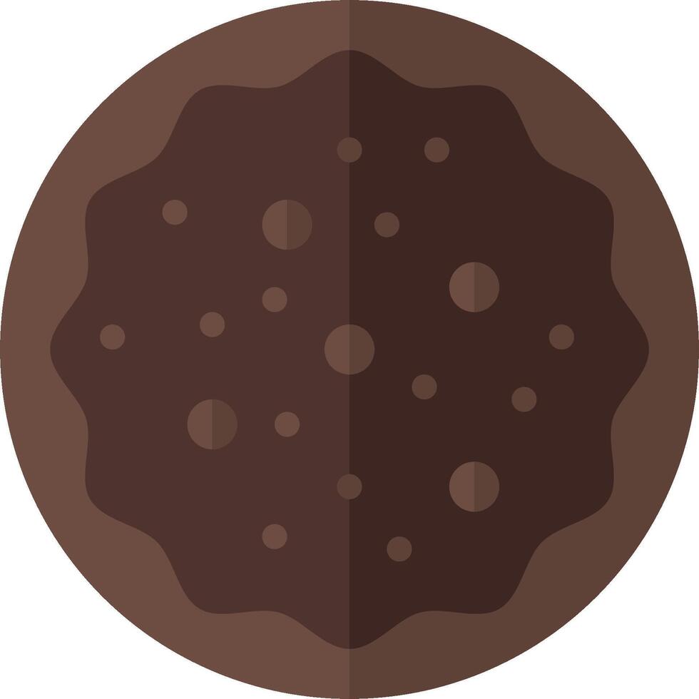 A chocolate cookie with a hole in it vector