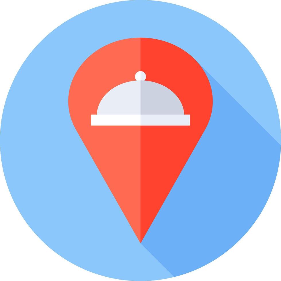 A flat icon of a restaurant with a lid vector