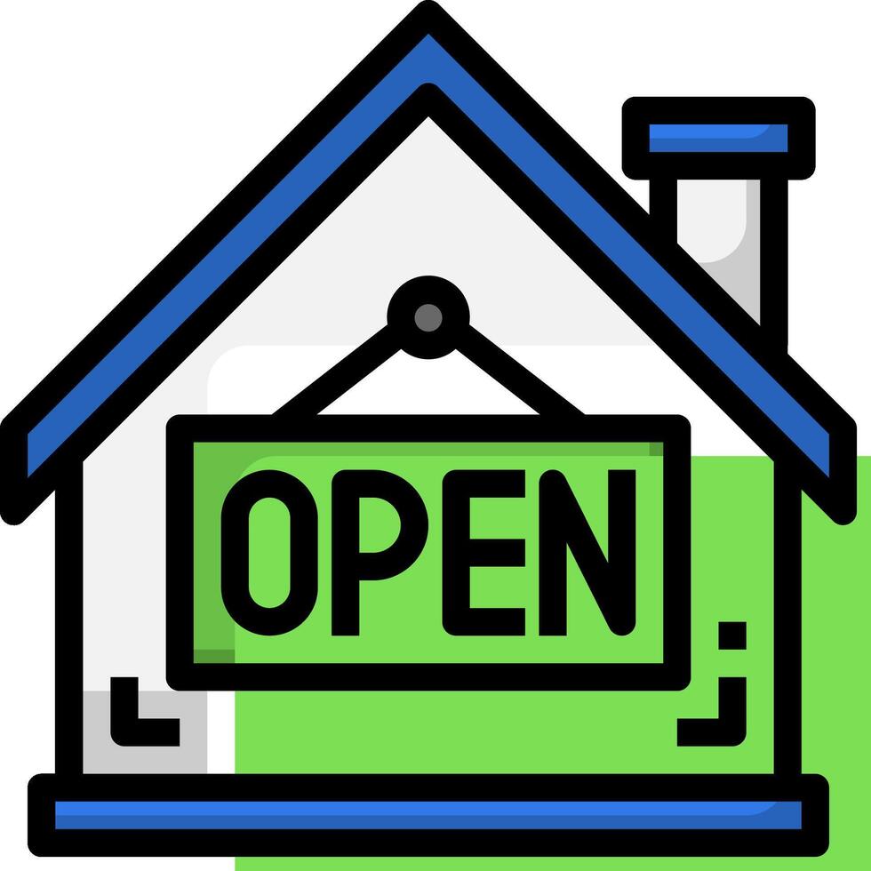 Open house icon vector