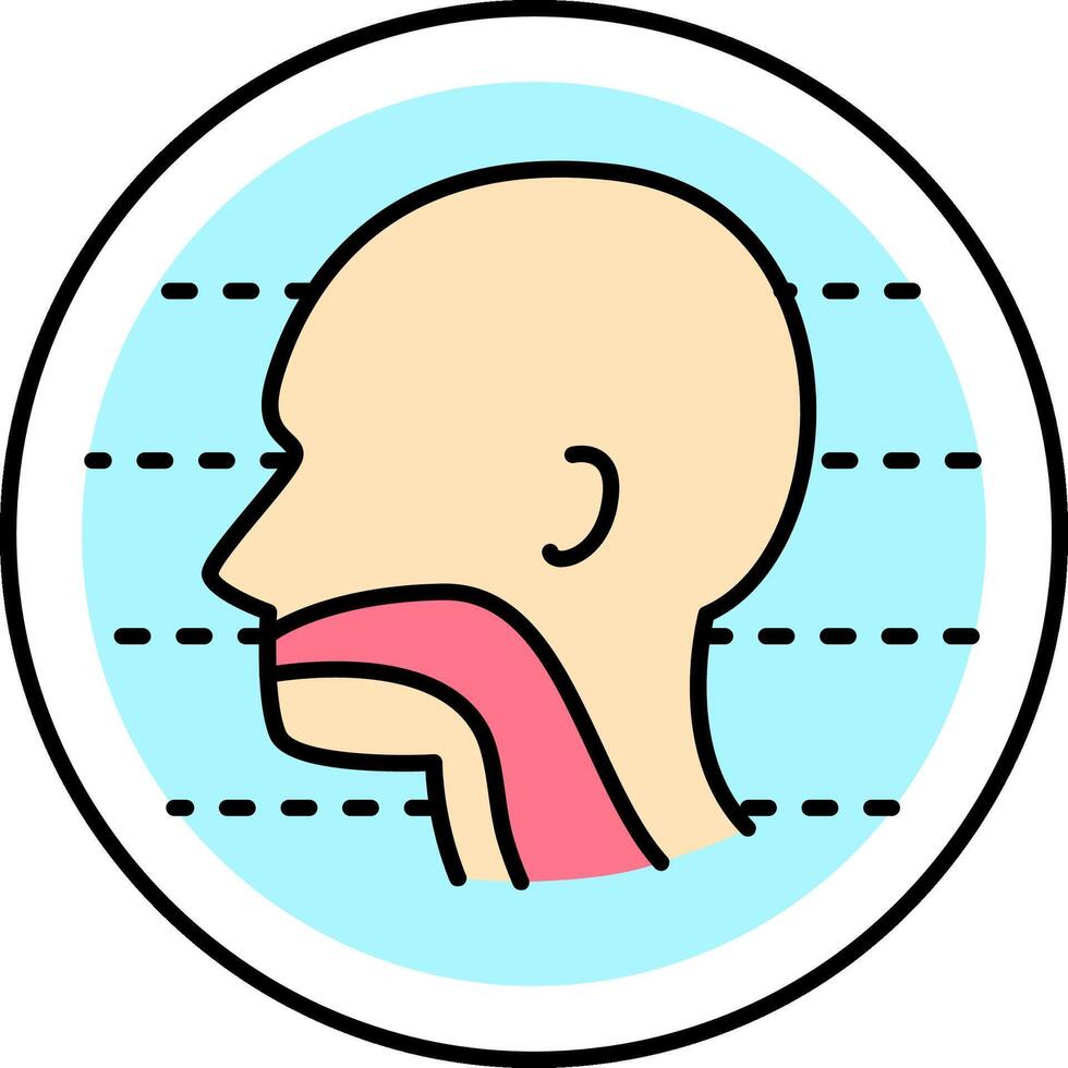 A person's head with a pink tongue vector