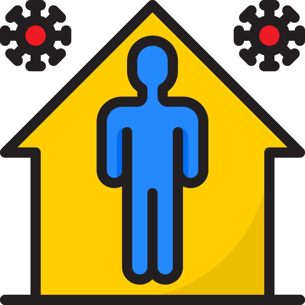 A man standing in front of a house with two red and blue circles vector
