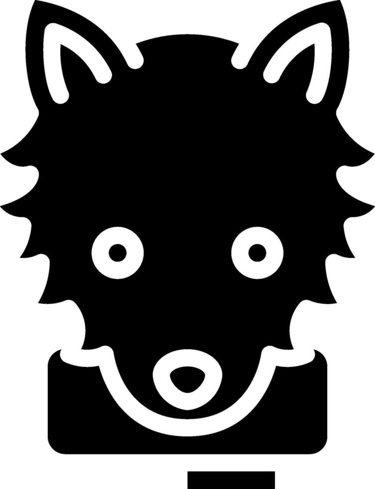 A black and white wolf head icon vector