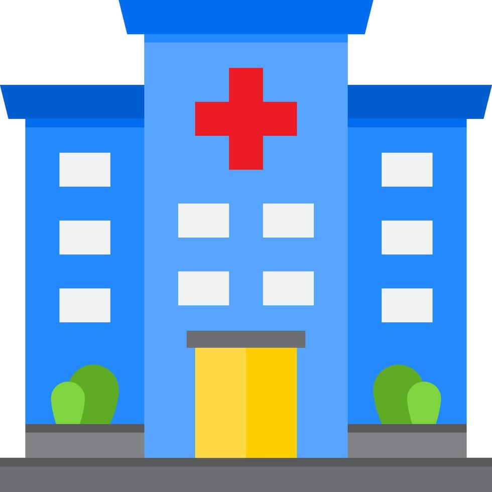 An illustration of a hospital building vector