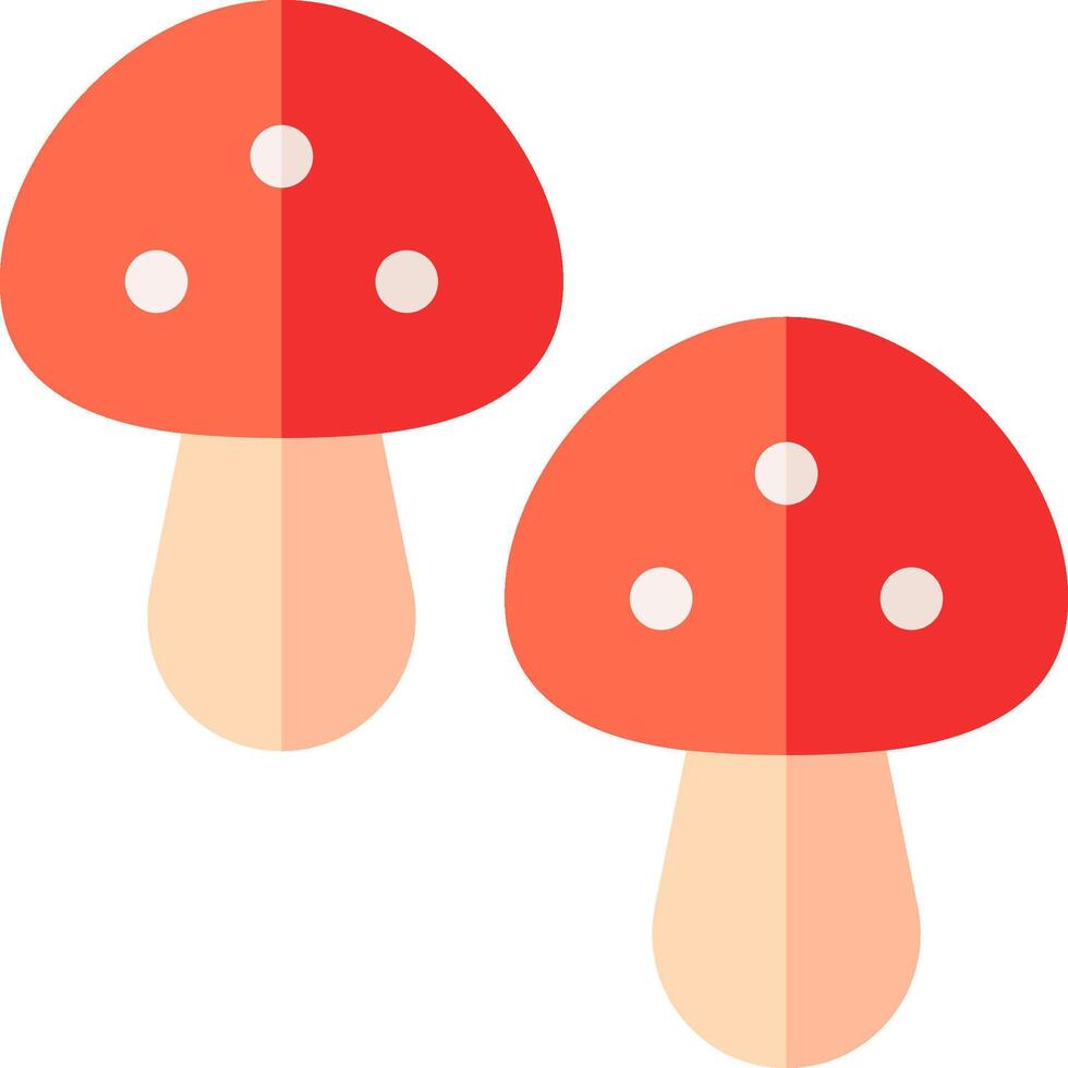Two red mushrooms with white dots on them vector