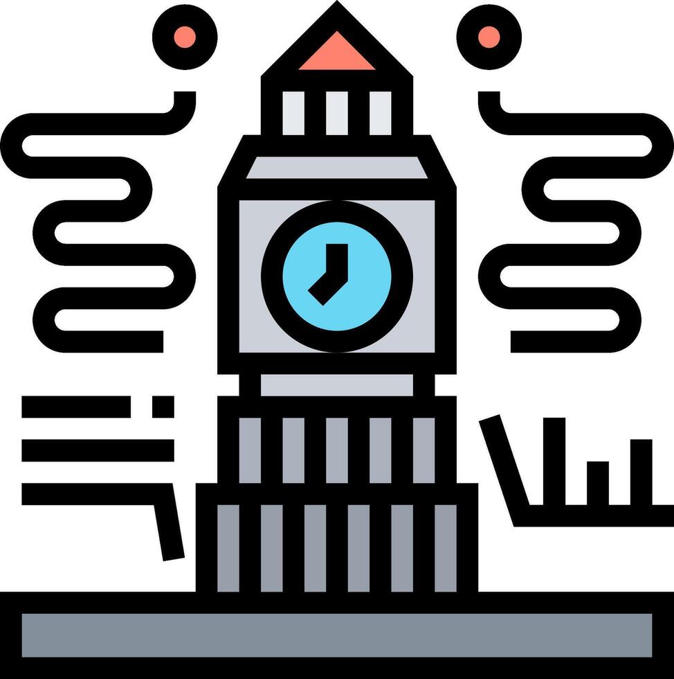 Big ben clock icon vector