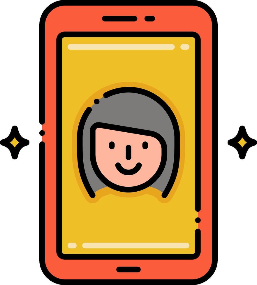 A woman is on the screen of a phone vector