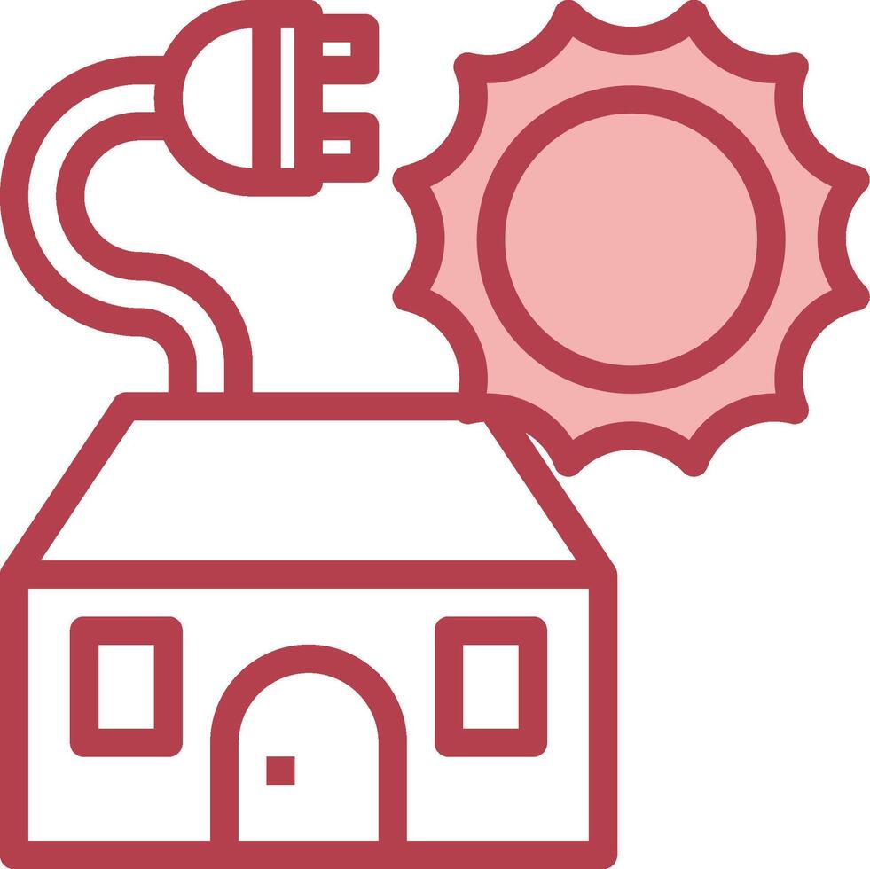 A house with a plug and a sun vector